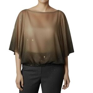 Woman Sarah Michelle Women's Ombre Blouse - Cream and Black